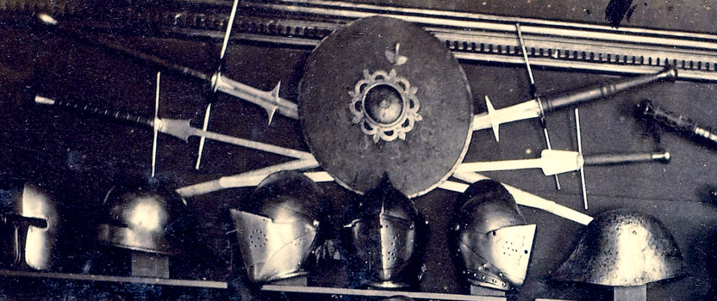 The antique fechtschwerter most likely used by Egerton Castle and Alfred Hutton, once owned by Baron de Cosson, now in the collection of the Castle Arundel.