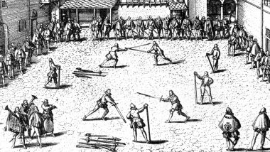 fechtschule-im-Schlosshof-am-19-juni-1585-Düsseldorf-02 (The Dussack – a weapon of war)