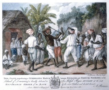 Agostino-Brunias-stickfighting-Island-of-Dominica-1770 (A mentality of fear – and its importance to fighting)