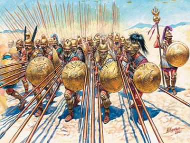 phalanx (The use of sword behind the shield wall and phalanx)