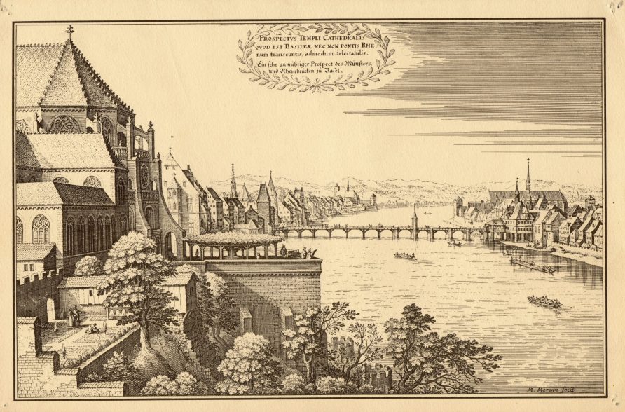 The view of Basel from the Münster Cathedral. By Matthäus Merian d.Ä. 1648