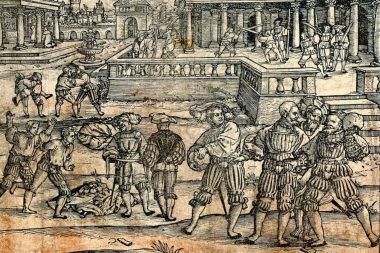 Beham-Hans-Sebald-Sonne-03-1530-1540-DETAIL (“Take great pains in your knightly practices” – A brief review of Medieval and Renaissance training methodologies)